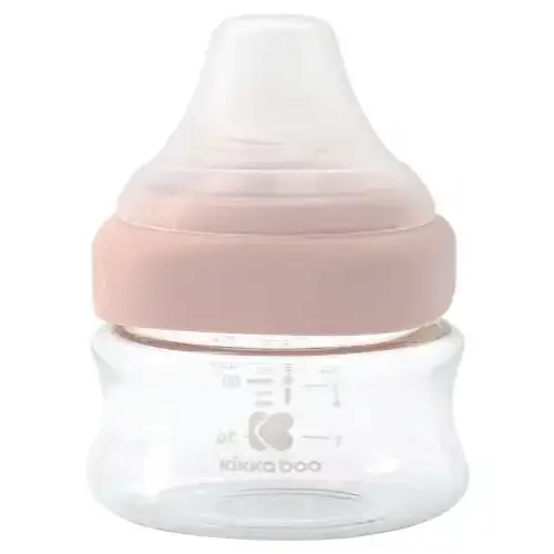 Бебешко стъклено шише Kikka Boo 100мл розово | P93231