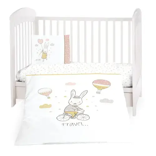 Бебешки спален комплект 3 части Kikka Boo Rabbits in Love | P93253