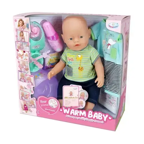 Кукла бебе Warm Baby пишкащо с допълнителна дрешка | P93384