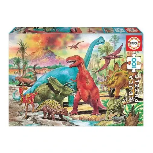 Детски пъзел 100 елемента Educa - Динозаври | P93628