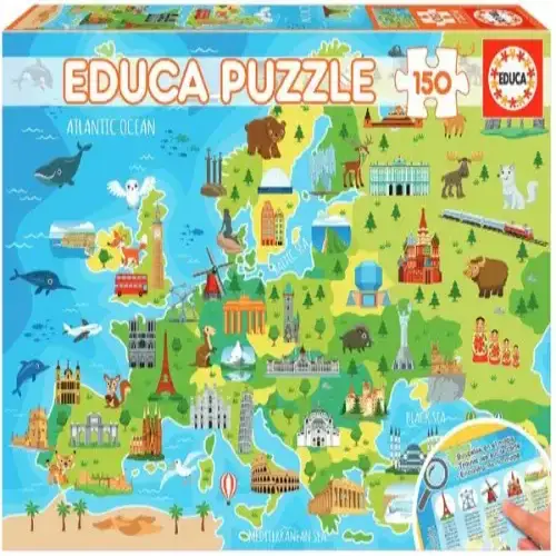 Детски пъзел Educa - Карта на Европа 