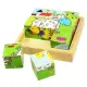 Детска дървени кубчета BigJigs Animal Cube Puzzle 