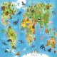 Детски пъзел Educa - Световна карта с животни  - 2