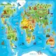 Детски пъзел Educa - Световна карта със забележителности  - 2