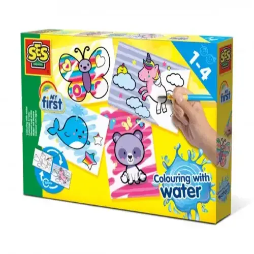 Детски комплект - Оцветяване с вода SES, фантастични животни  - 1
