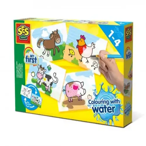 Детски комплект - Оцвети с вода животните от фермата SES | P94084
