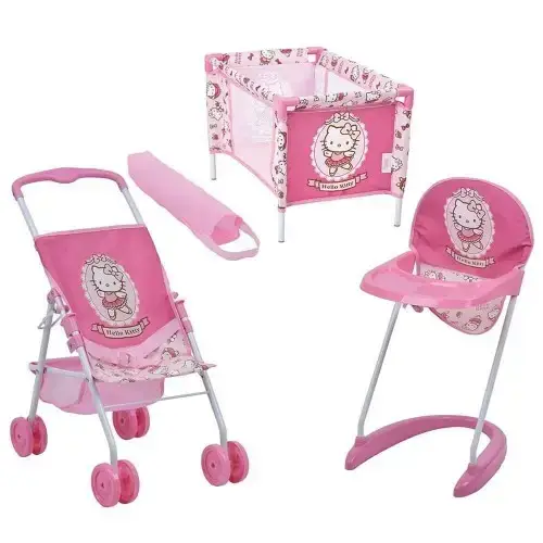 Детски сет кошара,количка и стол за хранене Hauck Hello Kitty | P94686