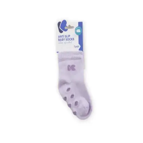 Бебешки памучни чорапи против подхлъзване Purple 1-2 години | P94964