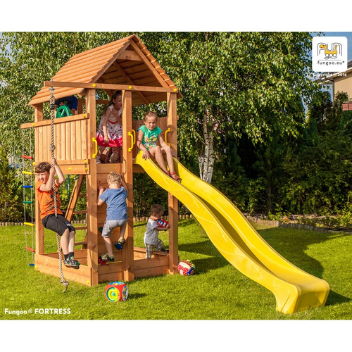 дървена площадка с пързалка Fortress | P25446