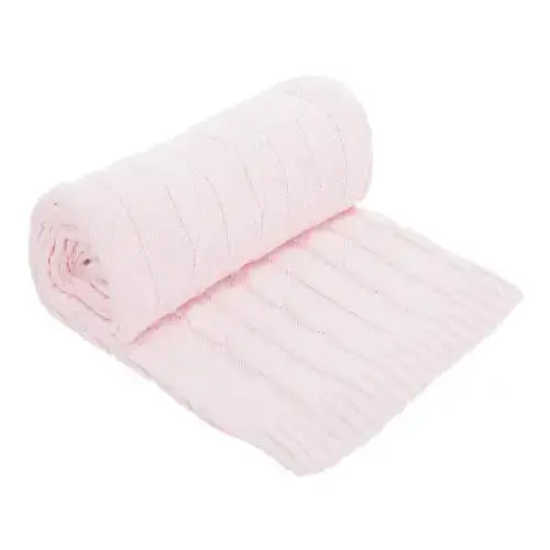 Бебешко плетено памучно одеяло Kikka Boo Light Pink | P96233