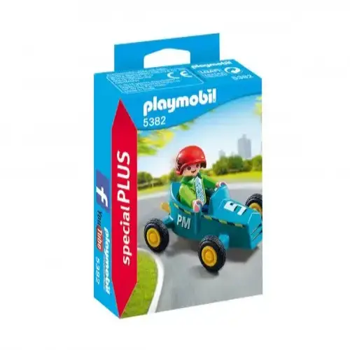 Детска играчка - Момче с картинг количка Playmobil | P96314
