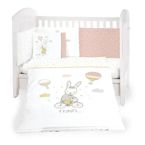 Бебешки спален комплект 6 части 70/140 Kikka Boo Rabbits in Love | P96371