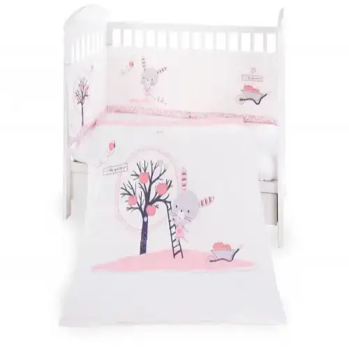 Бебешки спален комплект KikkaBoo, 2 части 70/140 Pink Bunny | P97056
