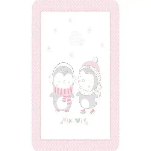 Супер меко бебешко одеяло Kikka Boo Love Pingus 80/110 см розово | P97063