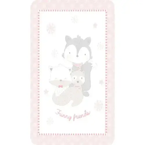 Супер меко бебешко одеяло Funny Friends 110/140 см розово | P97065