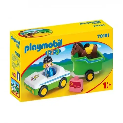 Детски комплект - Кола с ремарке за коне Playmobil | P97126