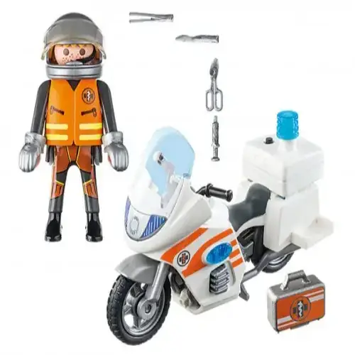 Детски комплект за игра - Мотоциклет за спешна помощ Playmobil | P97144