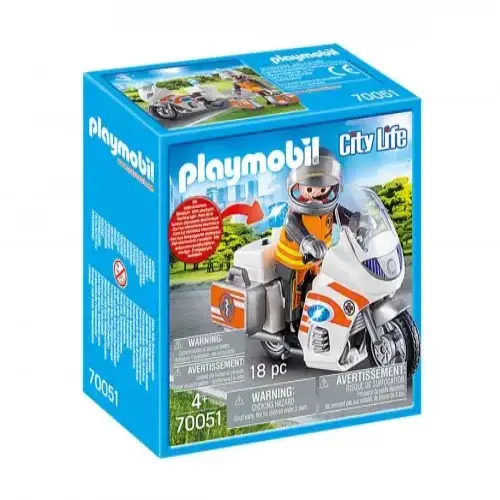 Детски комплект за игра - Мотоциклет за спешна помощ Playmobil | P97144