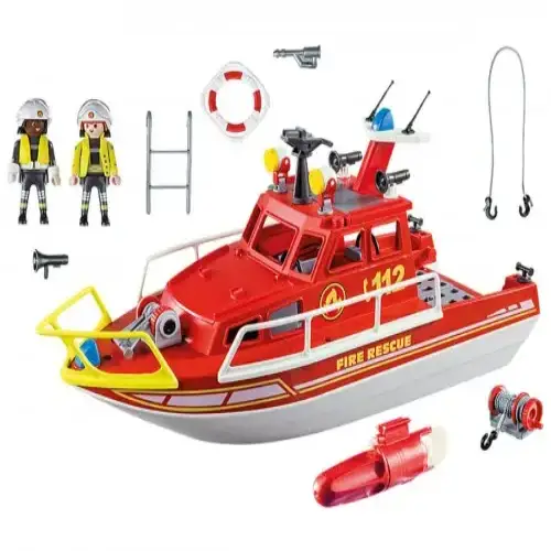 Детски комплект за игра - Пожарна спасителна лодка Playmobil | P97153