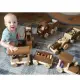 Детска дървена играчка Трактор с ремарке Goki Nature  - 2