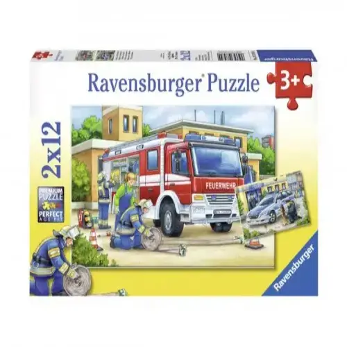 Детски пъзел Ravensburger Полицай и пожарникари 2х12 ел. | P97368
