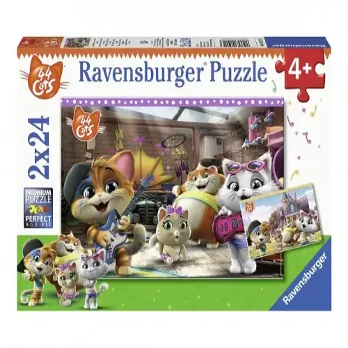 Детски пъзел Ravensburger 44 котки правят музика 2х24 ел. | P97369