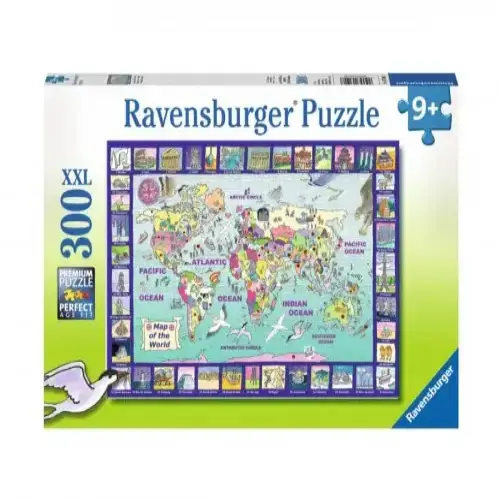 Детски пъзел Ravensburger Карта на света 300 ел. | P97374