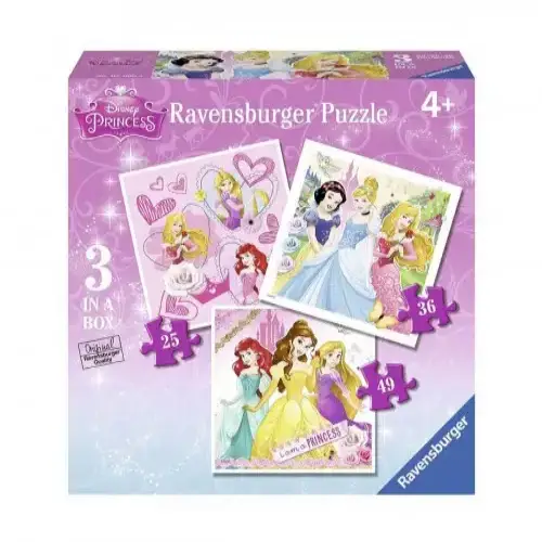 Детски пъзел Ravensburger 3 в 1 Дисни принцеси | P97480