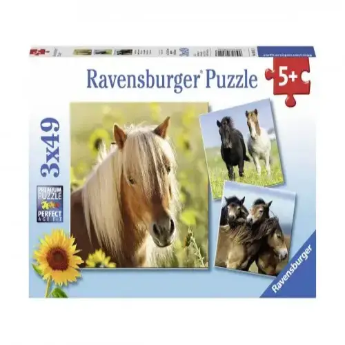 Детски пъзел Ravensburger Красиви коне 3Х49 ел. | P97484