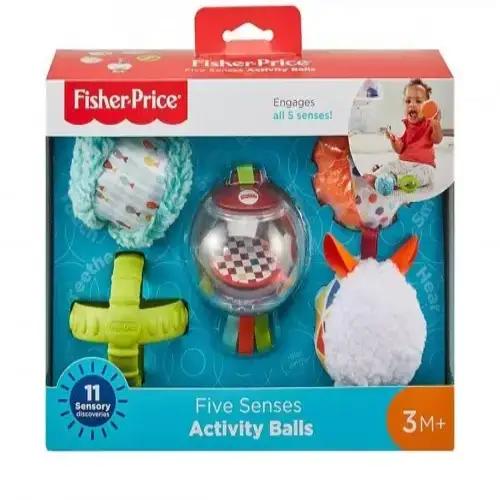 Комплект от 5 бебешки играчки - топки за сетивата Fisher Price | P97490