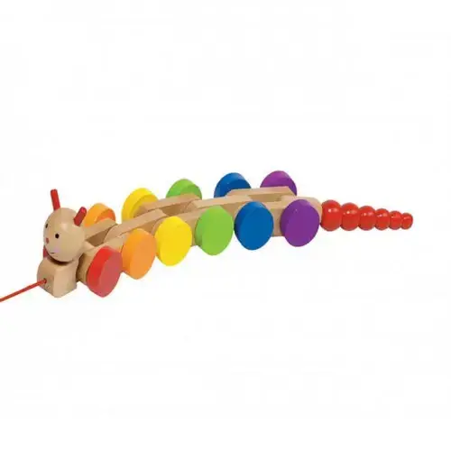 Детска играчка за дърпане Goki Гъсеница Нила | P97502