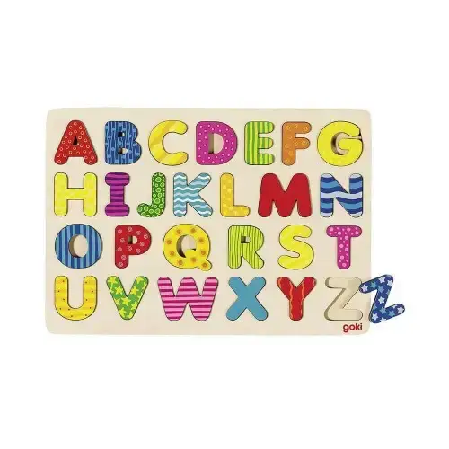 Детски дървен азбучен пъзел Goki | P97661