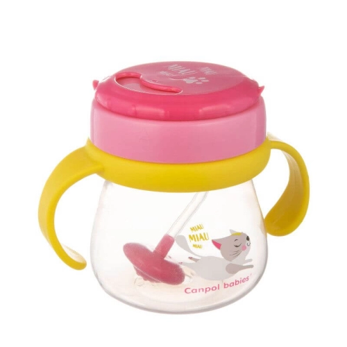 Детска чаша със сламка Canpol Cat 250 мл | P97768