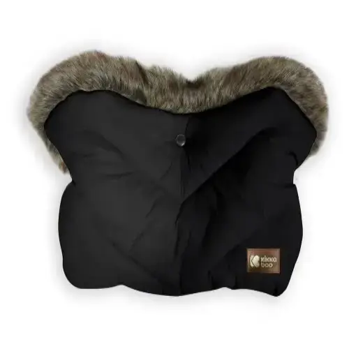 Ръкавица за бебешка количка KikkaBoo Luxury Fur Black | P97814
