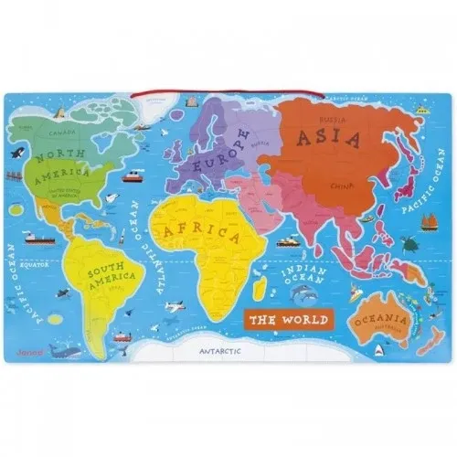 Детска магнитна карта на света Janod (на английски) | P97930