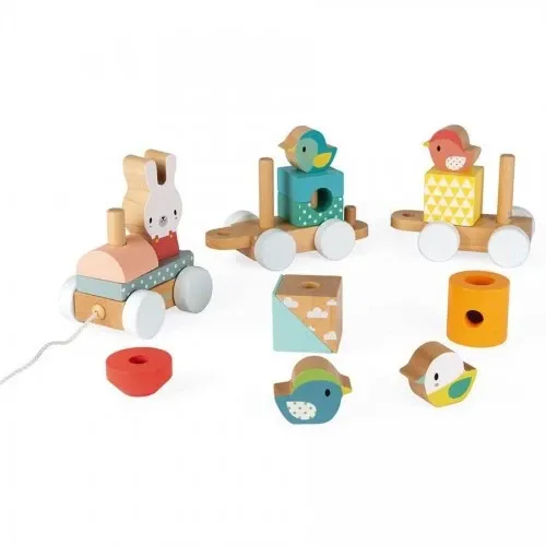 Детска дървена играчка - Влак Janod Pure  - 3