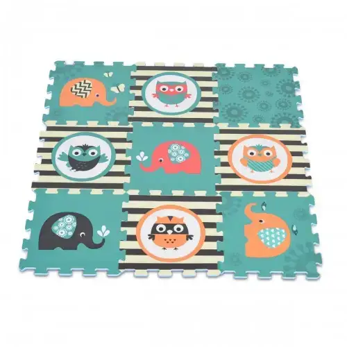 Детски мек пъзел-килим Moni Toys Elephant&Owl | P97990