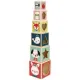 Детска пирамида от 6 кубчета Janod Горски бебета животни  - 4