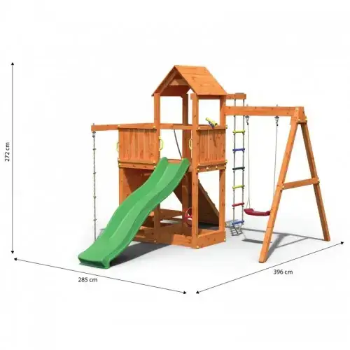ACTIVER  дървена детска площадка с пързалка и люлки | P99197