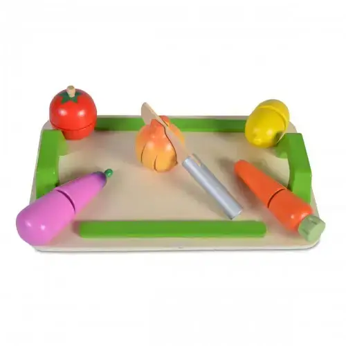 Детска дървена дъска за рязане със зеленчуци Moni Toys | P107015