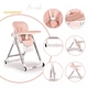 Бебешки детски стол за хранене Cangaroo Brunch розов  - 1