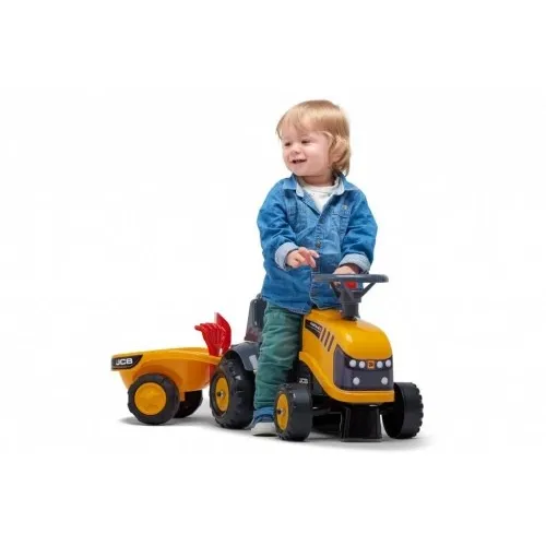 Бебешки трактор с ремарке, гребло и лопатка Falk, жълт | P108580