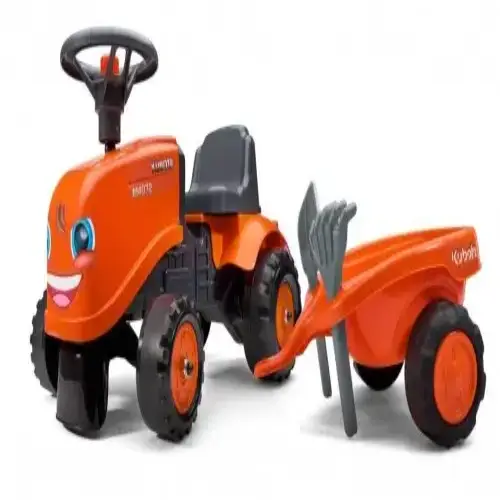 Бебешки трактор с ремарке, гребло и лопатка Falk, оранжев | P108587