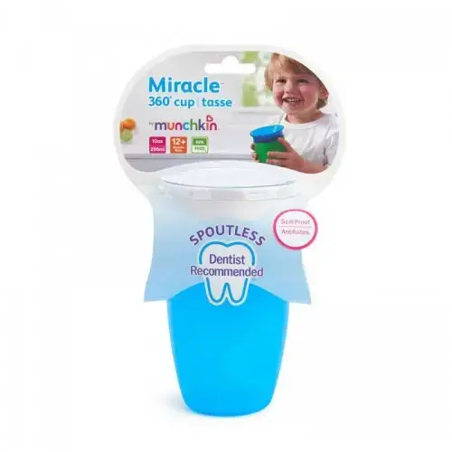Детска преходна чаша Munchkin Miracle 360° 296 мл. Синя  - 4