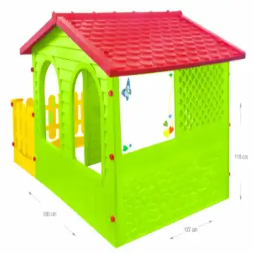 Детска къща с ограда и дъска Mochtoys за рисуване 12243 | P111639