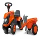 Бебешки трактор с ремарке, гребло и лопатка Falk, оранжев  - 1