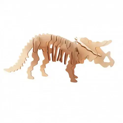 Детски дървен 3D пъзел Johntoy Динозаври - Трицератопс | P112116