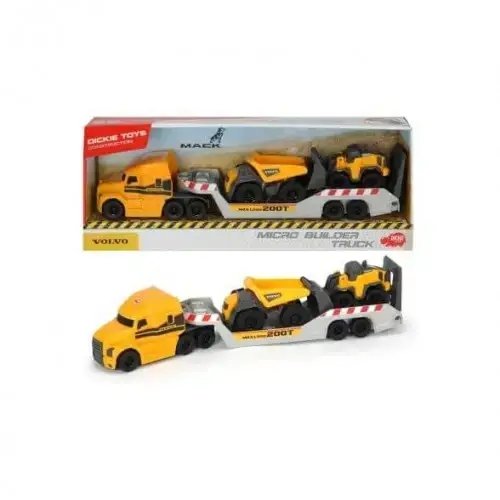 Детски камион с ремарке и строителни машини, Volvo 32 см. | P113977