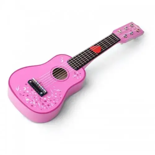 Детска дървена китара в розов цвят BigJigs  - 1