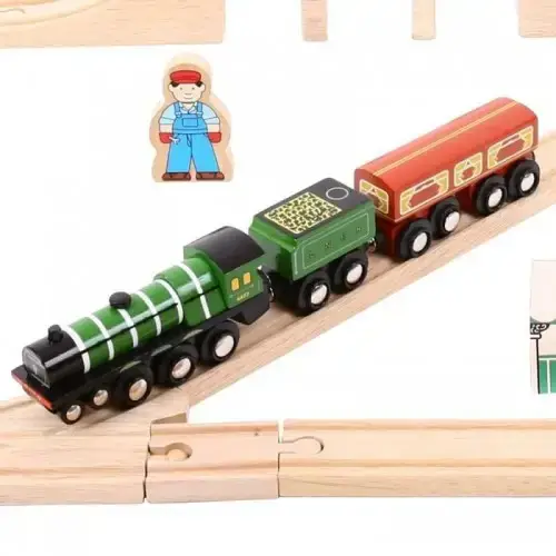 Детски дървен влаков комплект BigJigs Летящият шотландец | P114208
